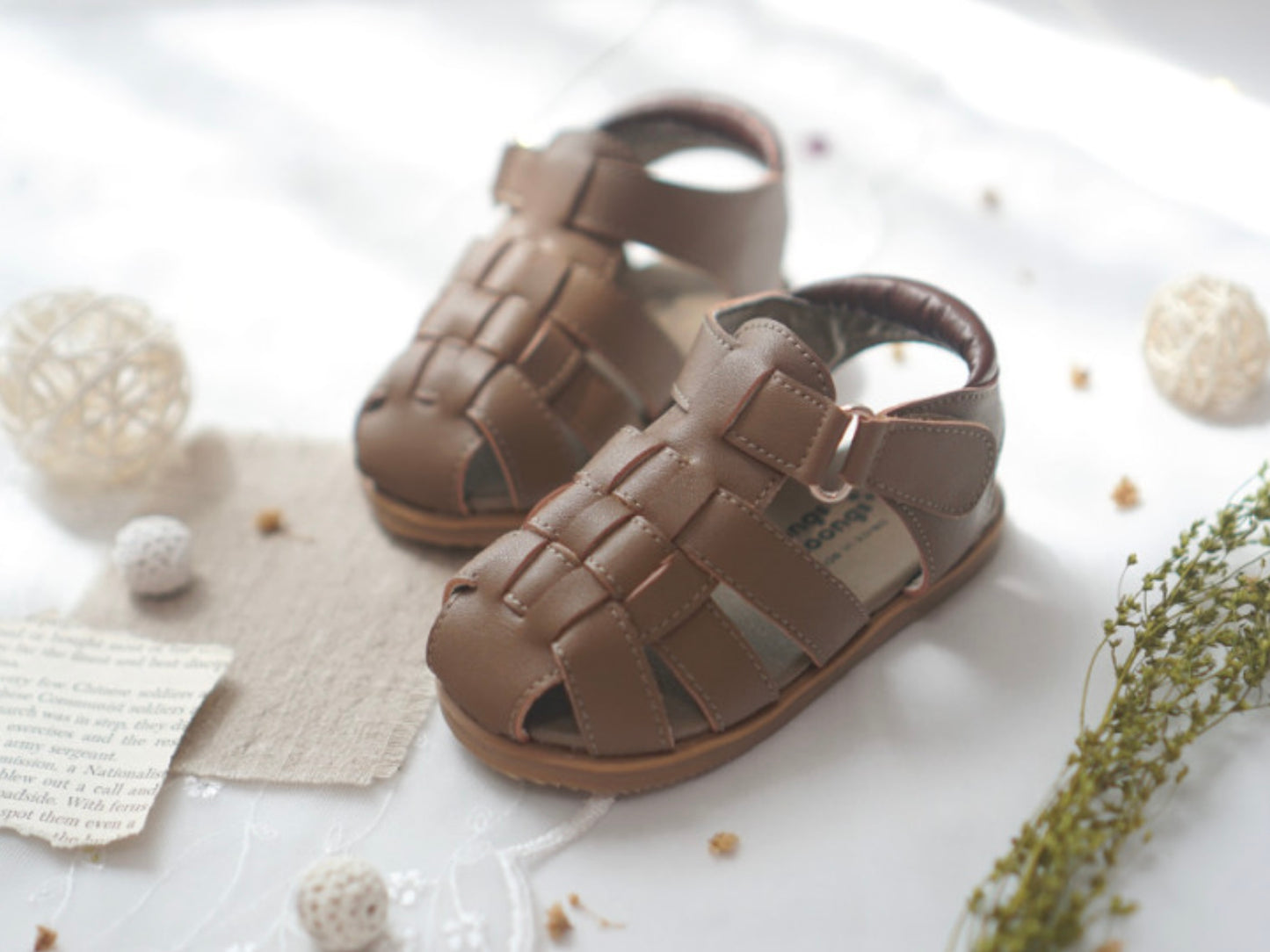 Crosshatched Sandals