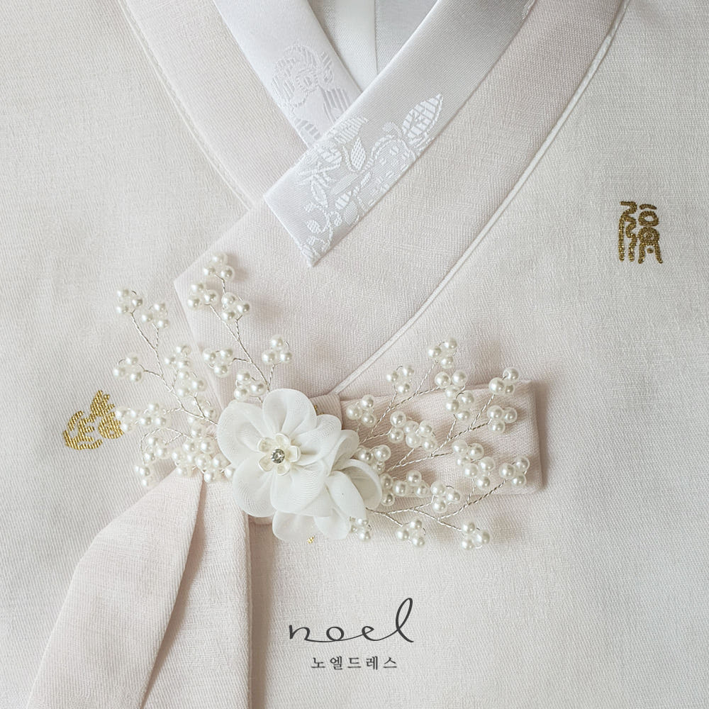 Ha-Yeon Dangui Hanbok in White/Blue - (100 Days to 8 Years)