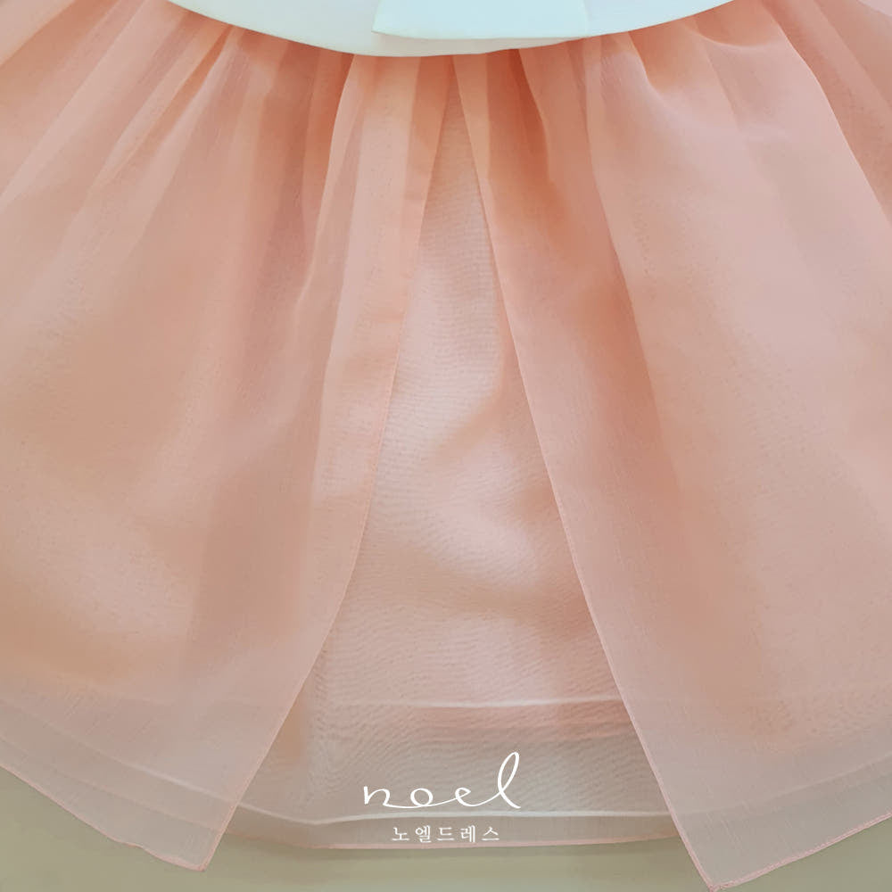 Hye-rin Hanbok in White/Coral - (1 Year - 8 Years)