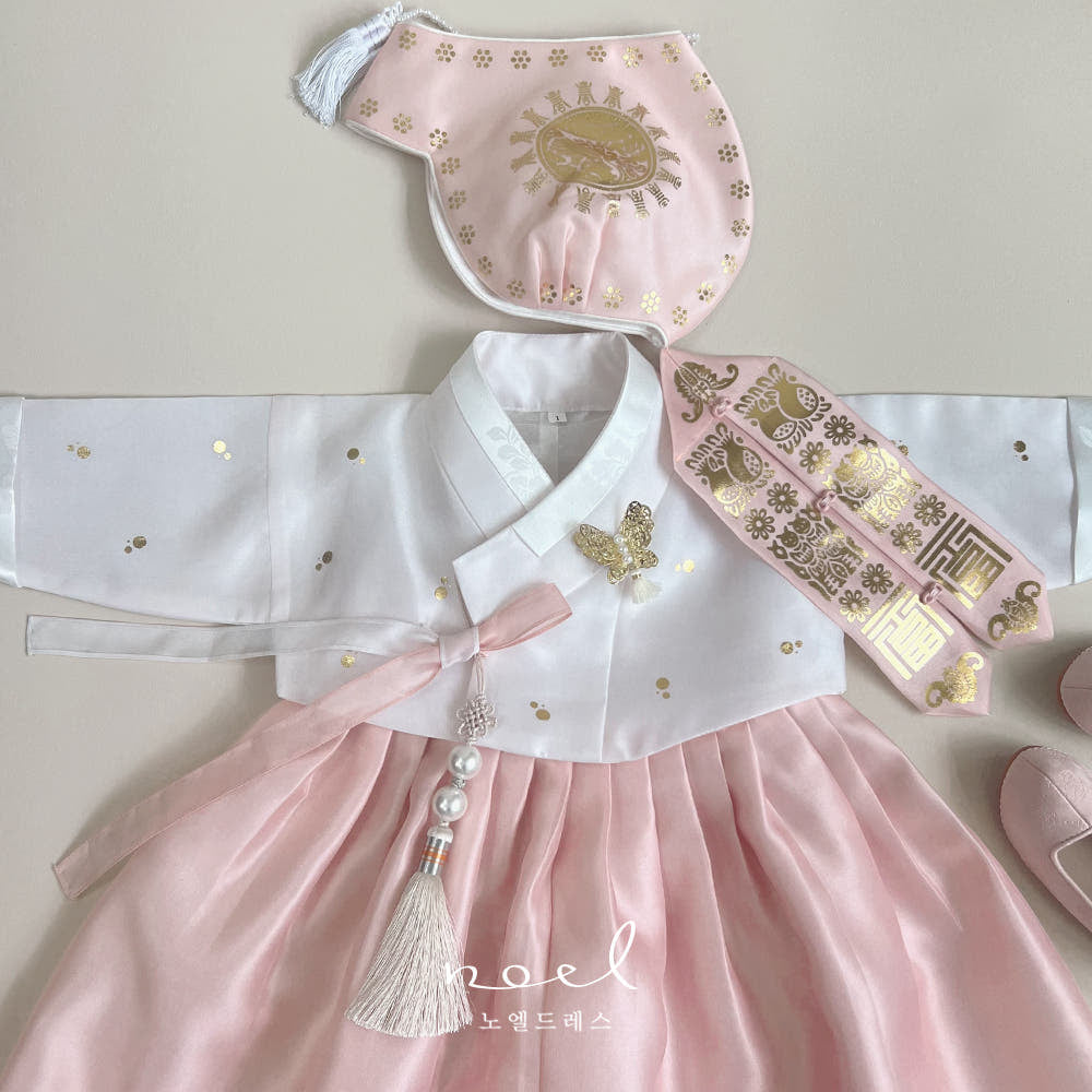 Mi-Ra Classic Hanbok in Light Pink/Pink - (100 Days to 10 Years)