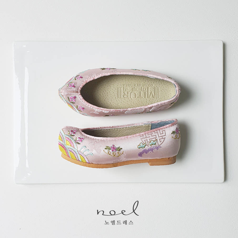 Pink Floral Hanbok Shoes