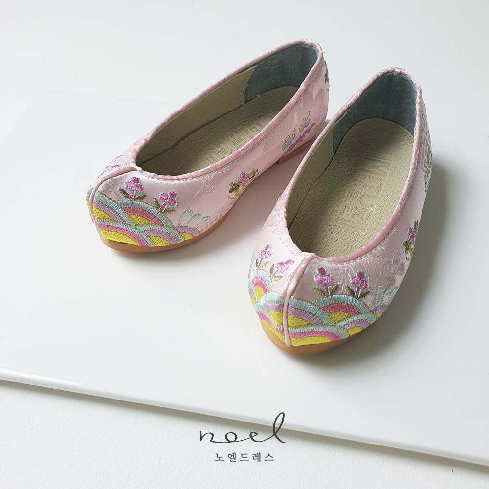 Pink Floral Hanbok Shoes