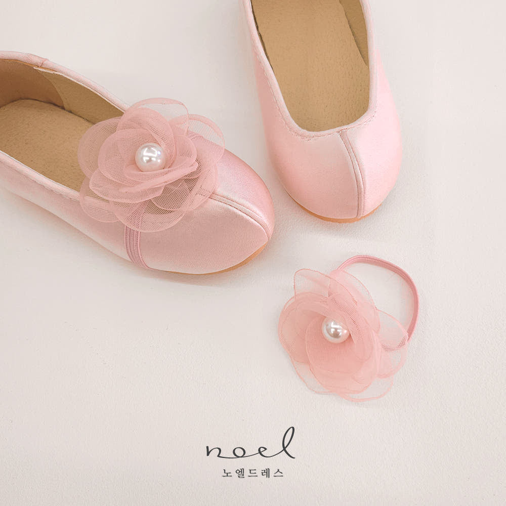 Pink Pearl Flower Shoe Bands