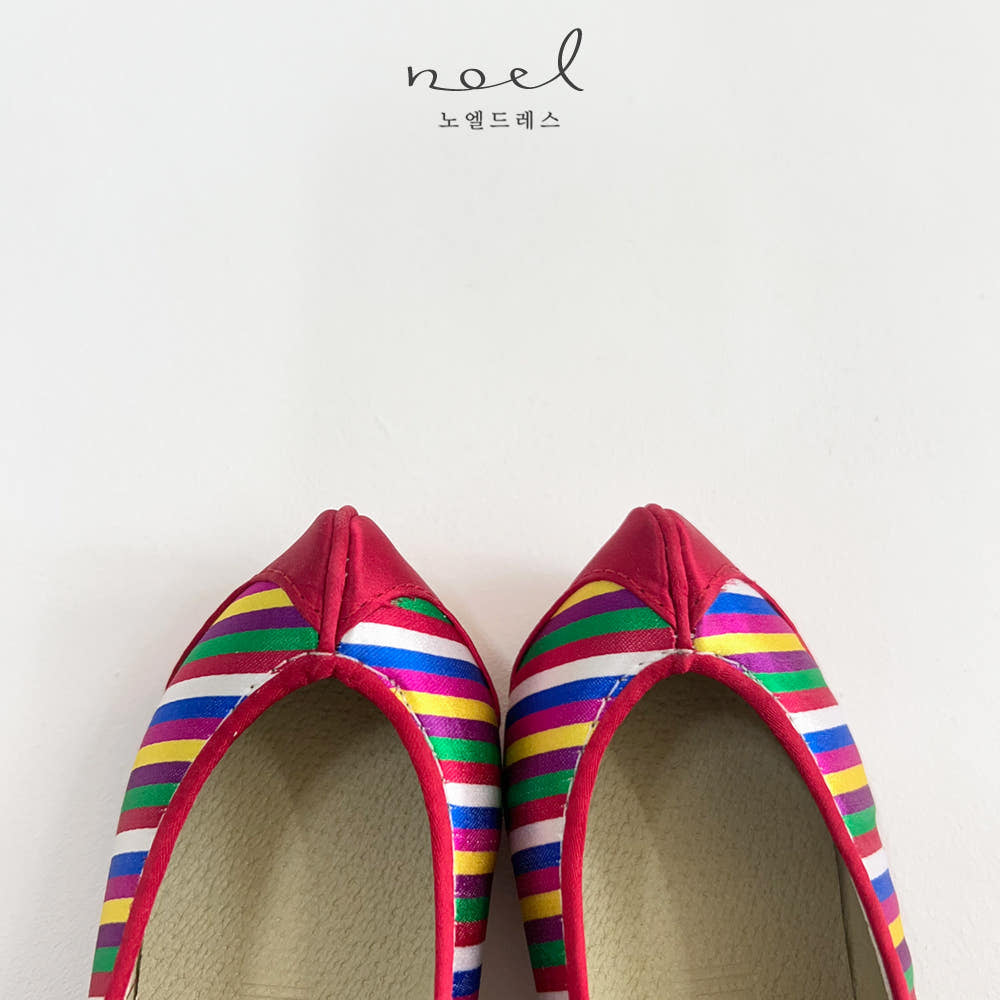Red Striped Hanbok Shoes