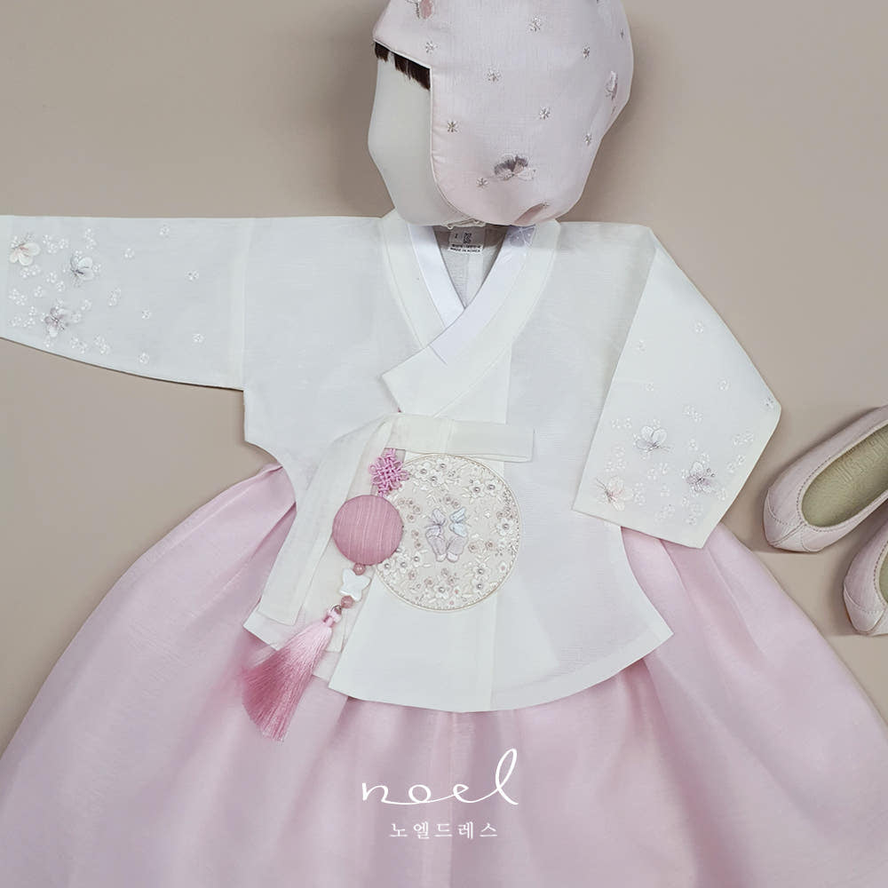 Se-Ah Dangui Hanbok in White/Pink - (100 Days to 10 Years)