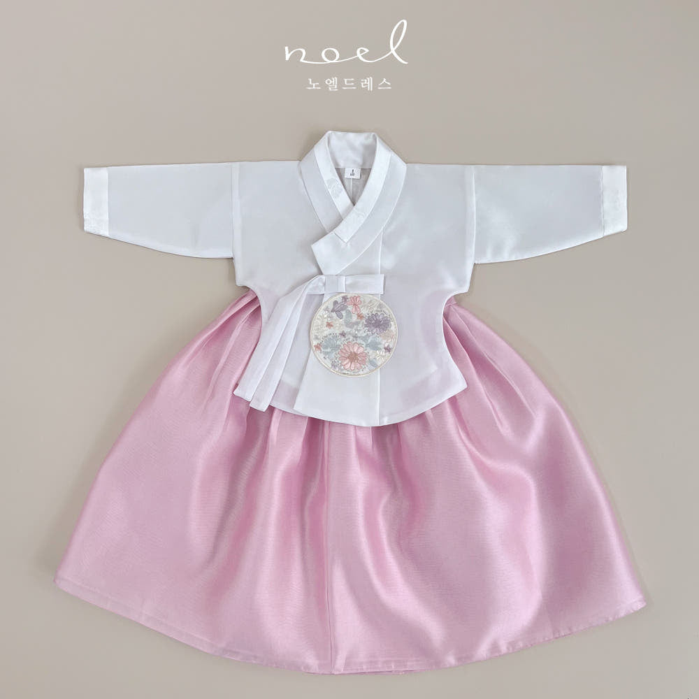 Se-Jin Dangui Hanbok in White/Pink - (100 Days to 1 Year)