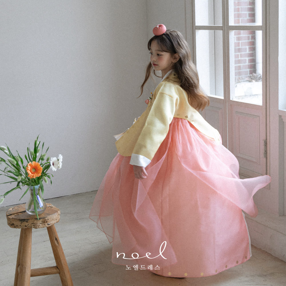 Su-A Dangui Hanbok in Yellow/Blush Pink - (100 Days to 10 Years)