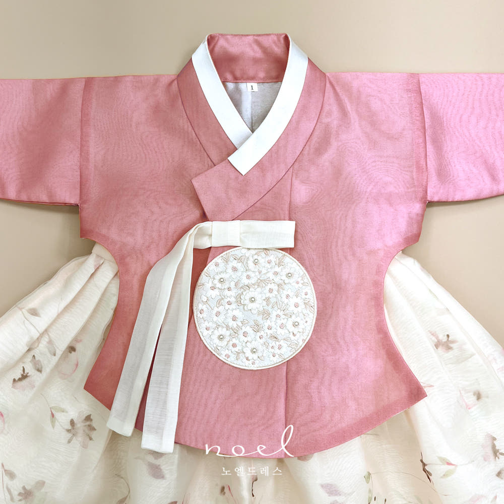Su-Hyang Dangui Hanbok in Pink/White Floral - (100 Days to 10 Years)