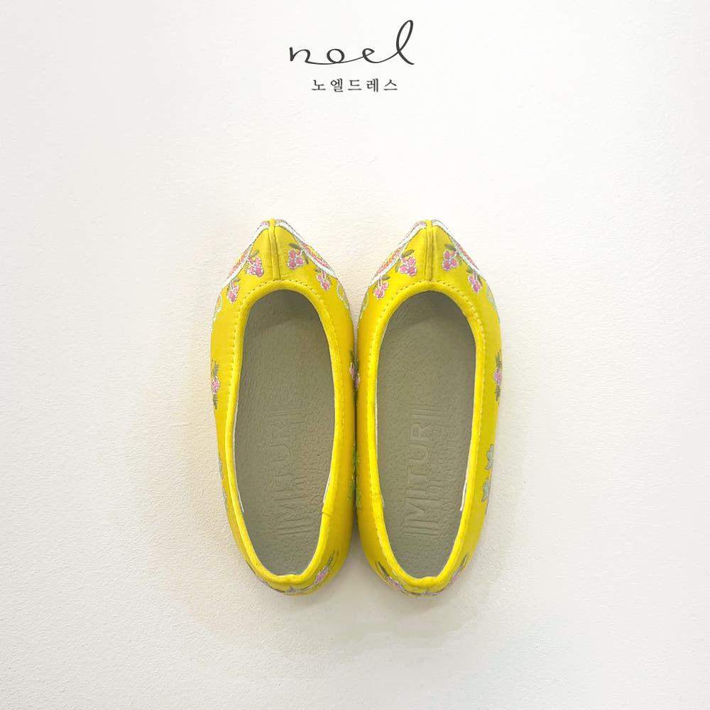 Yellow Floral Hanbok Shoes