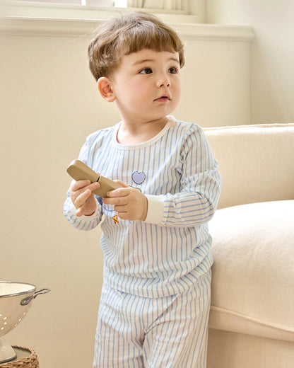 100% Cotton Pajama Set - Bear Stripes