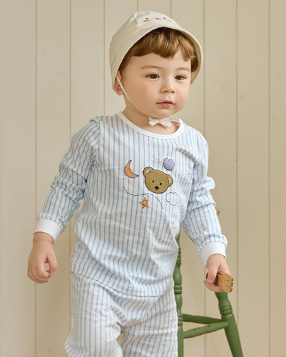 100% Cotton Pajama Set - Bear Stripes