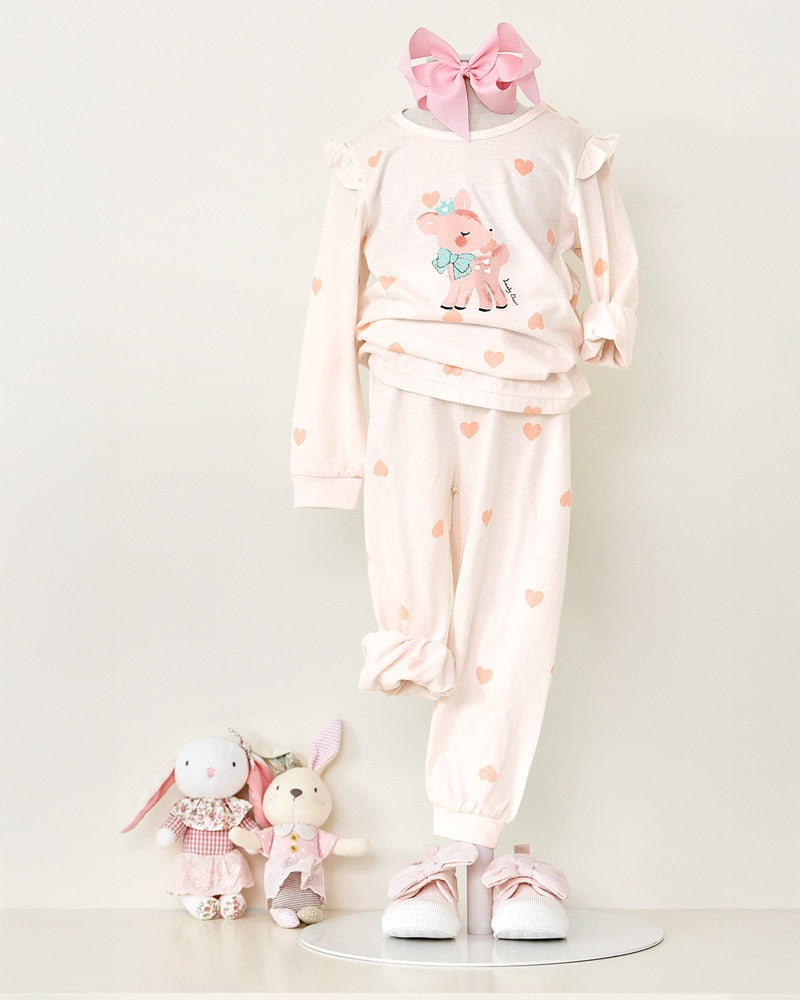 100% Cotton Pajama Set - Deer