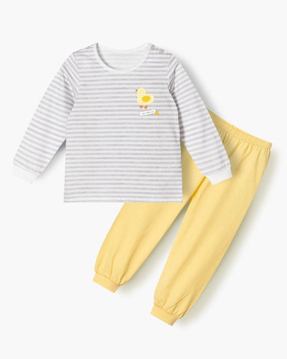 100% Cotton Pajama Set - Duck Stripes