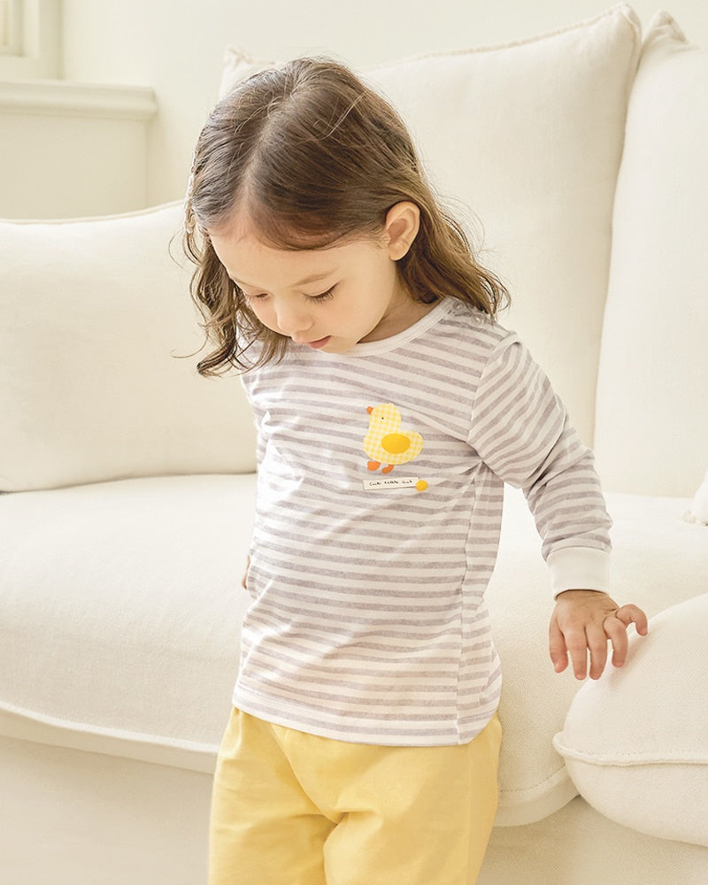 100% Cotton Pajama Set - Duck Stripes