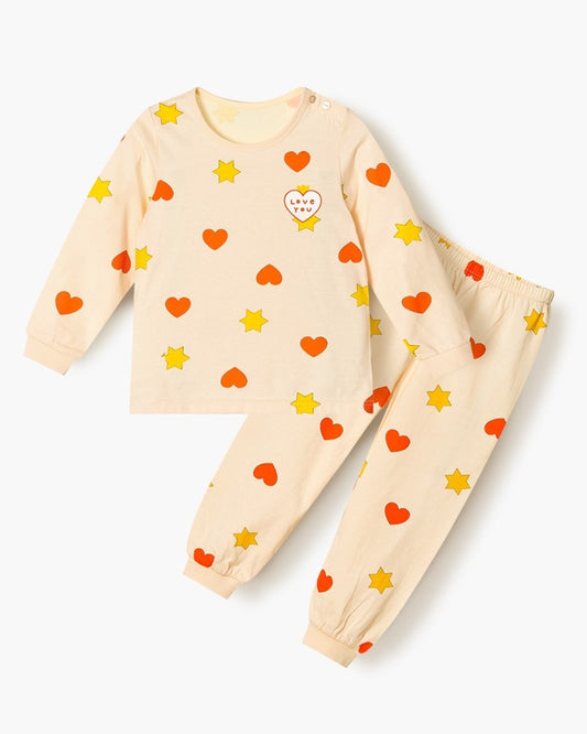 100% Cotton Pajama Set - Hearts and Stars