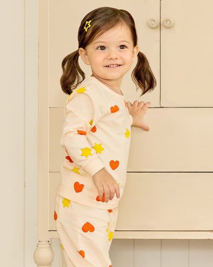 100% Cotton Pajama Set - Hearts and Stars