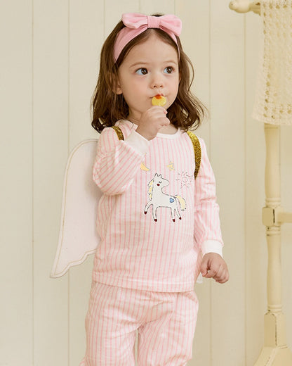 100% Cotton Pajama Set - Pony Stripes