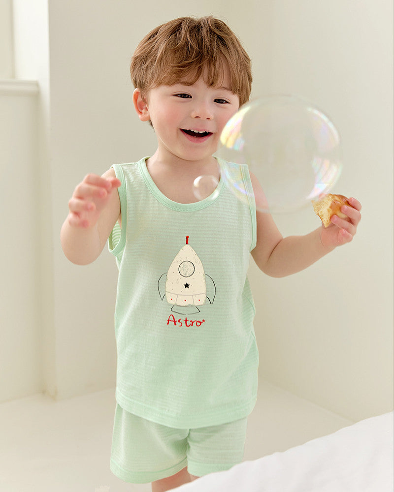 UniFriend Kids 100% Cotton Sleeveless Loungewear Set