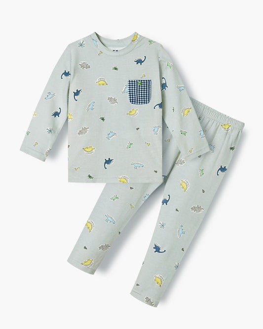 Cotton-Spandex Pajama Set - Dinosaurs