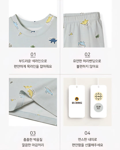 Cotton-Spandex Pajama Set - Dinosaurs