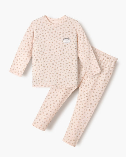 Cotton-Spandex Pajama Set - Pink Floral