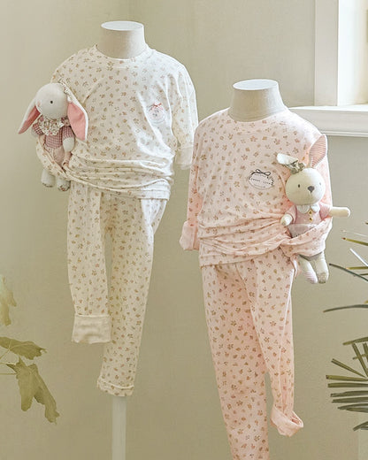 Cotton-Spandex Pajama Set - Pink Floral