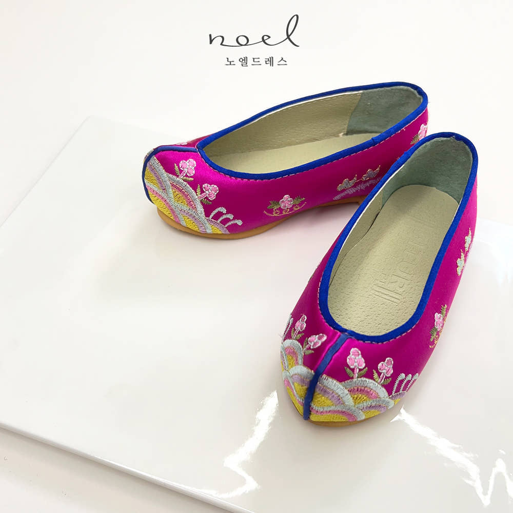 Fuchsia Floral Hanbok Shoes