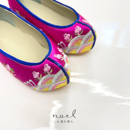 Fuchsia Floral Hanbok Shoes
