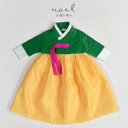 Ga-Young Classic Hanbok in Green/Yellow - (100 Days to 10 Year)