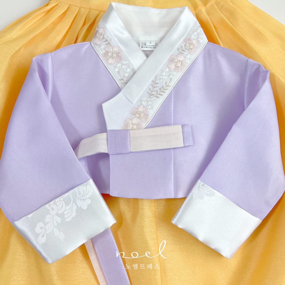 Kyung-Eun Classic Hanbok in Lavender/Yellow - (100 Days to 10 Years)