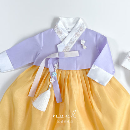 Kyung-Eun Classic Hanbok in Lavender/Yellow - (100 Days to 10 Years)