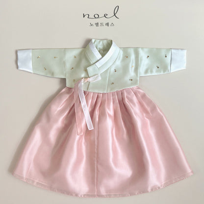 Mi-Ra Classic Hanbok in Light Green/Pink - (100 Days to 10 Years)
