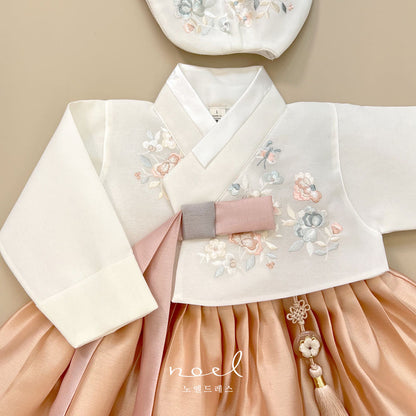 No-A Classic Hanbok in Bronze Floral - (100 Days to 12 Years)