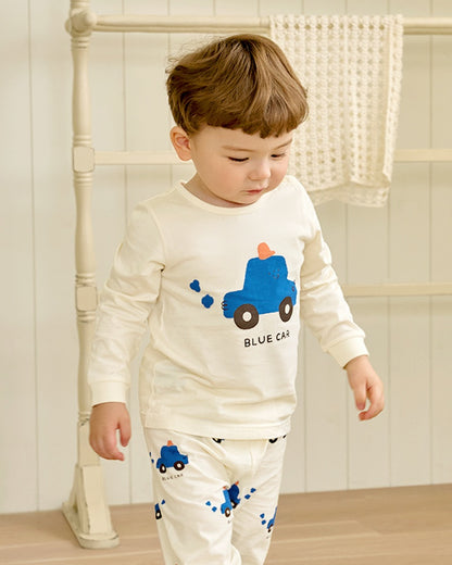 Organic Cotton Pajama Set - Blue Car