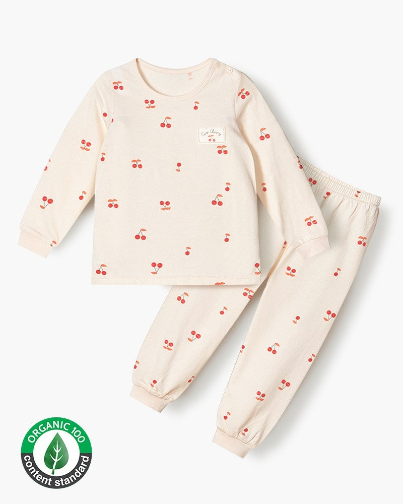 Organic Cotton Pajama Set - Cherries