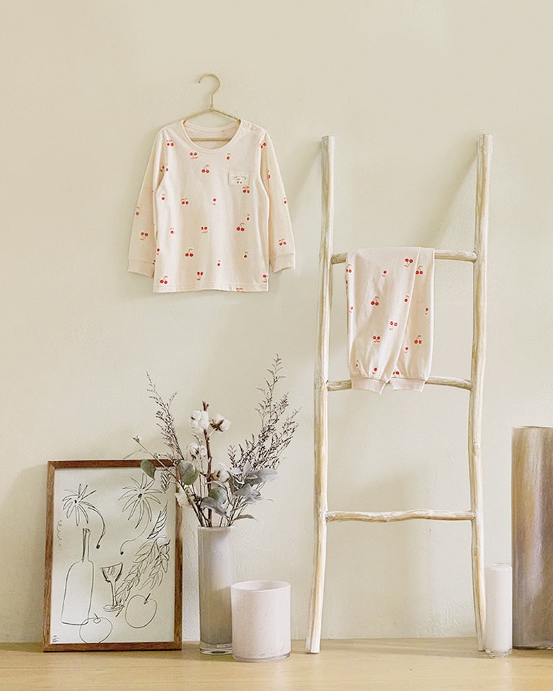 Organic Cotton Pajama Set - Cherries