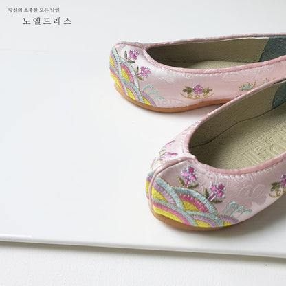 Pink Floral Hanbok Shoes