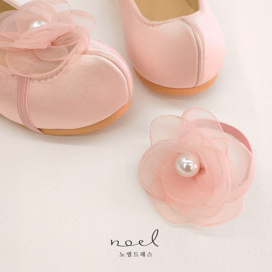 Pink Pearl Flower Shoe Bands
