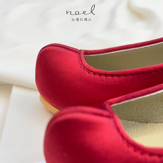 Red Silk Hanbok Shoes