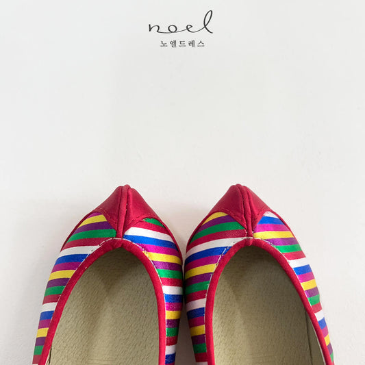 Red Striped Hanbok Shoes