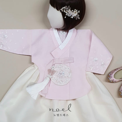Se-Ah Dangui Hanbok in Pink/White - (100 Days to 10 Years)
