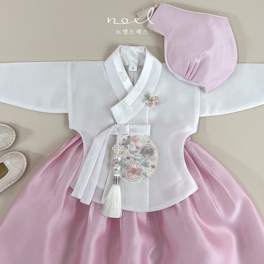 Se-Jin Dangui Hanbok in White/Pink - (100 Days to 1 Year)