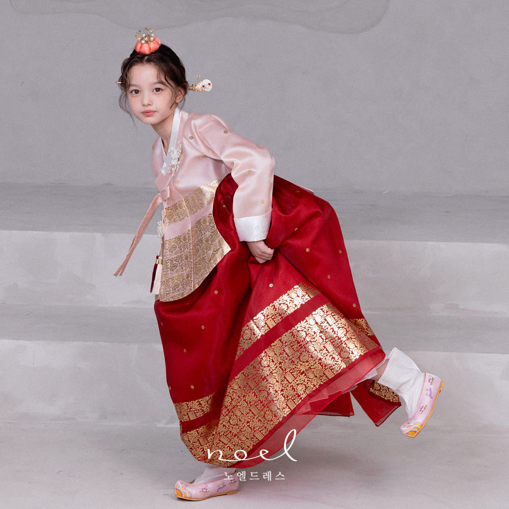 Seon-ju Hanbok in Pink/Red - (1 Year - 10 Years)