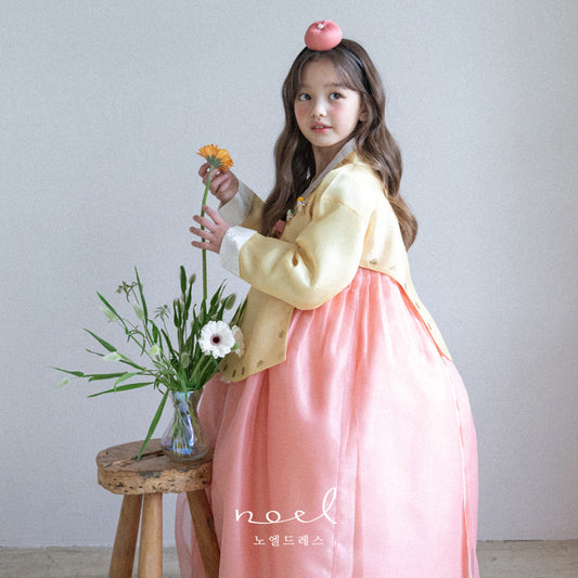 Su-A Dangui Hanbok in Yellow/Blush Pink - (100 Days to 10 Years)