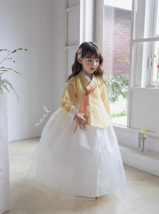 Su-A Dangui Hanbok in Yellow/White - (100 Days to 10 Years)