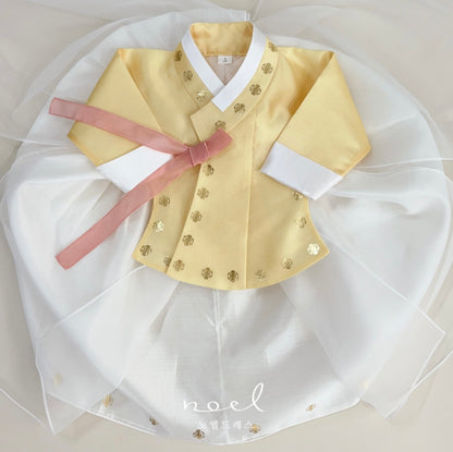 Su-A Dangui Hanbok in Yellow/White - (100 Days to 10 Years)