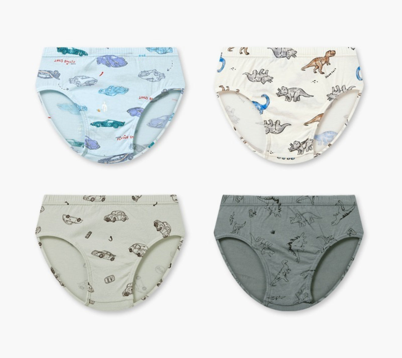 UniFriend Boys' Cotton Underpants - Cars and Dinosaurs 2