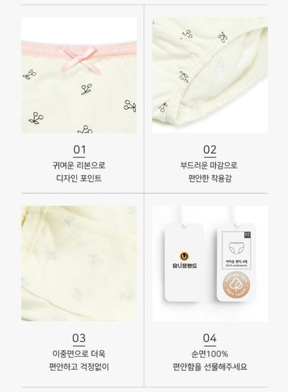 UniFriend Girls' Cotton Underpants - Cherries