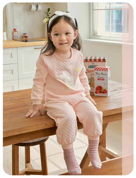 UniFriend Quilted Pajama Set - Pink Bunny