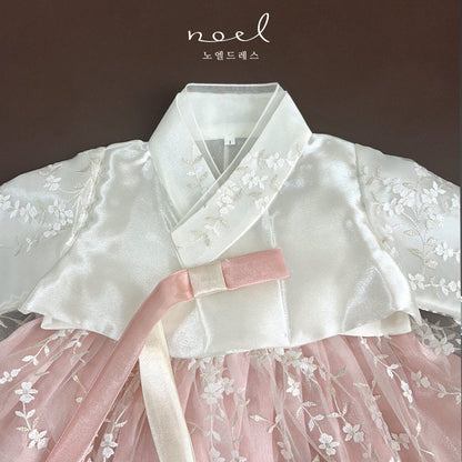 Yu-hee Lace Hanbok in White/Pink - (1 Year - 12 Years)